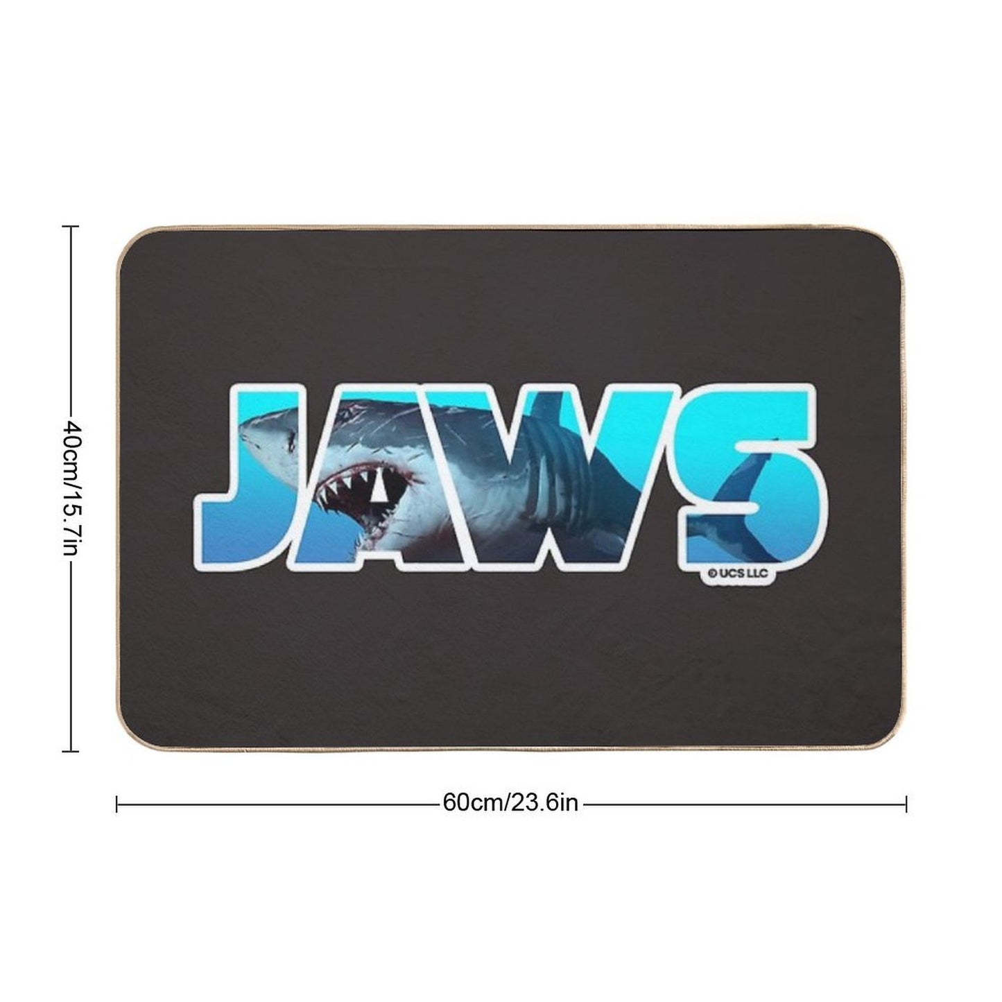 Jaws Movie Lettering. Birthday Party Gifts. Officially Licensed Merch.  Slip-Resistant Bath Mat