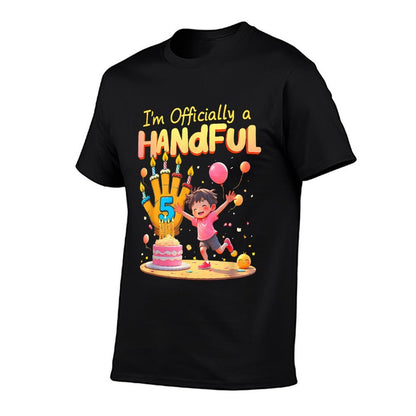 Kid Im Officially A Handful Five Year Old 5Th Birthday Party  Graphic-printed T-Shirt