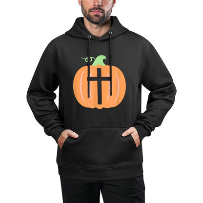 Christian Cross Religious Pumpkin Halloween T Machine Washable Hoodie