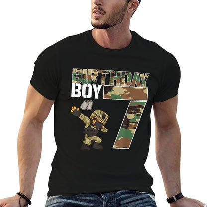 7 Year Old Boy Military Army 7th Birthday Boy  Stretchy T-Shirt