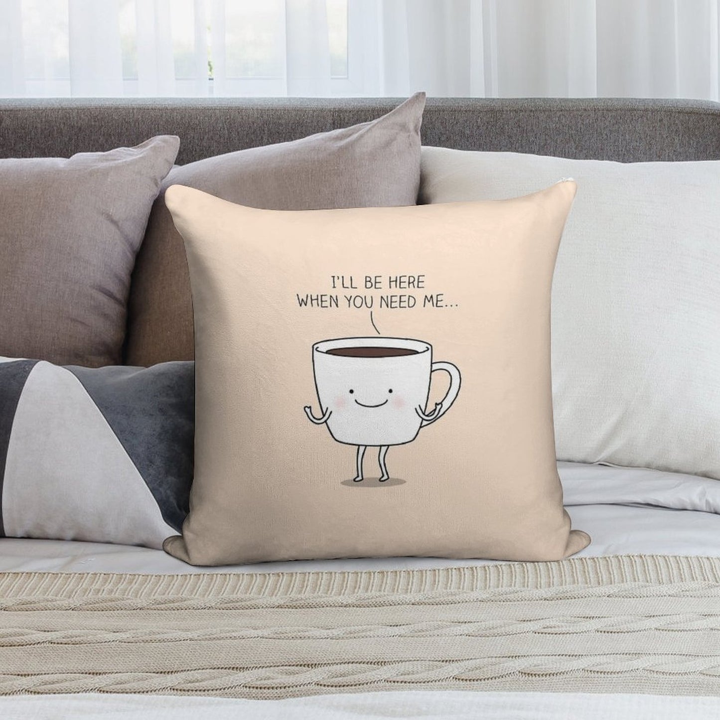 Need Coffee Soft Luxury Feel Throw Pillow