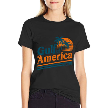 Retro Vintage Gulf Of US America 2025 American Gifts Rolled Sleeves T-Shirt