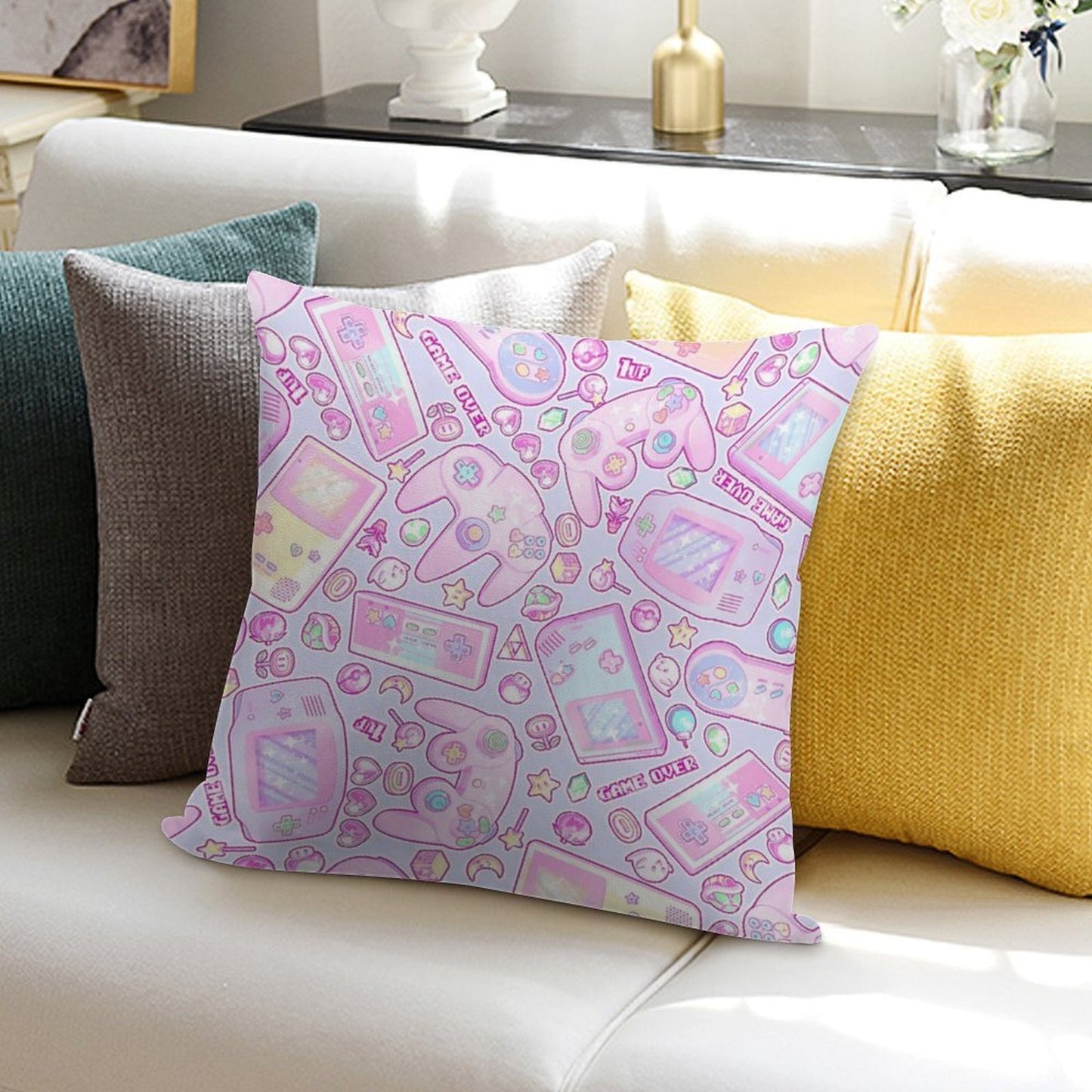 Game Over! Soft Shrink-Resistant Throw Pillow