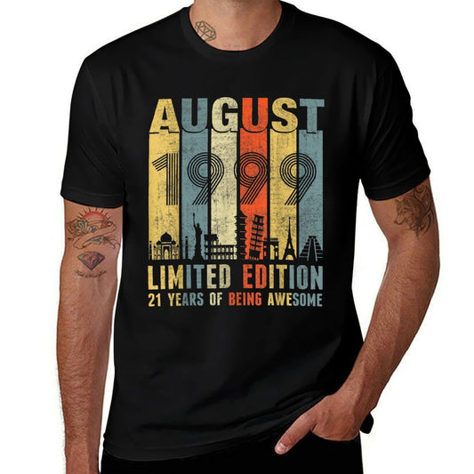 August 1999 Vintage Funny 21st Birthday Gift  Easy-care T-Shirt