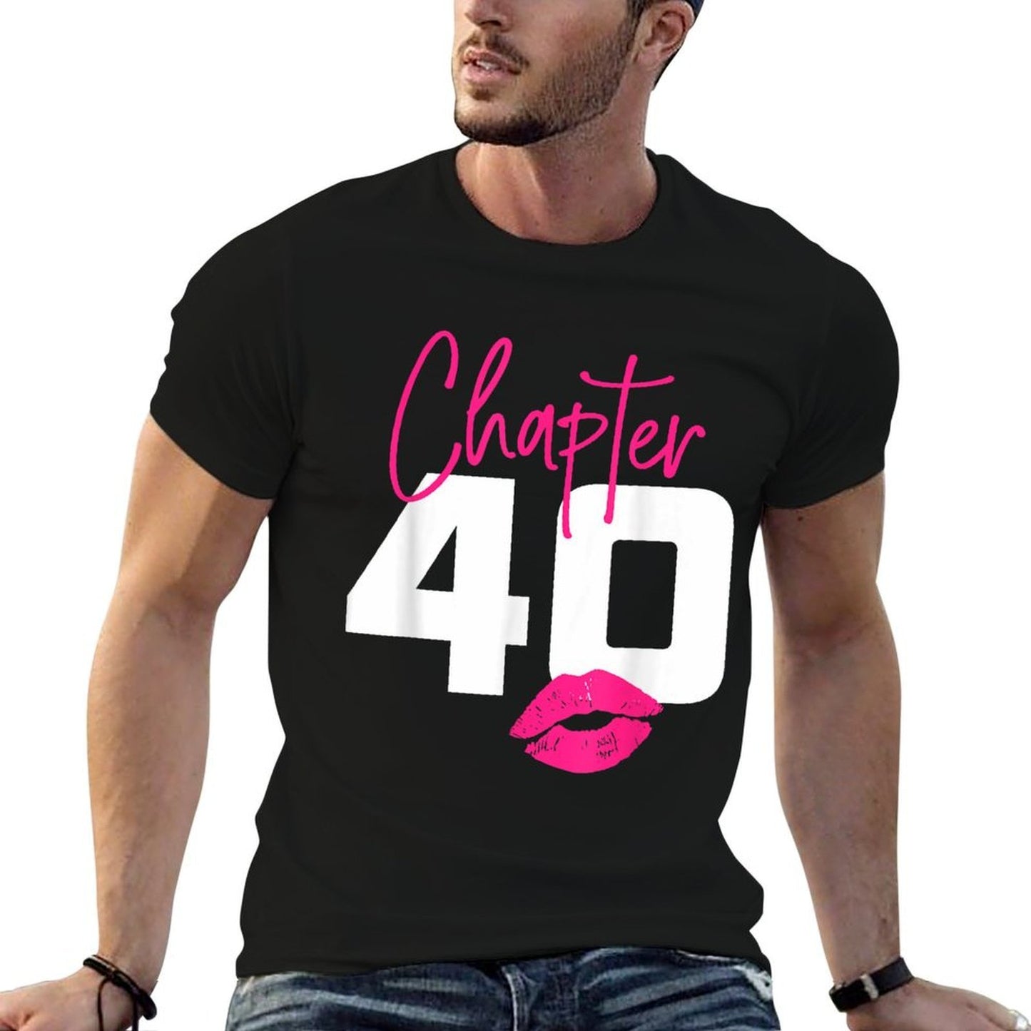 40 And Blessed Chapter 40 Year Old Gifts 40th Birthday Party  Ribbed Collar T-Shirt