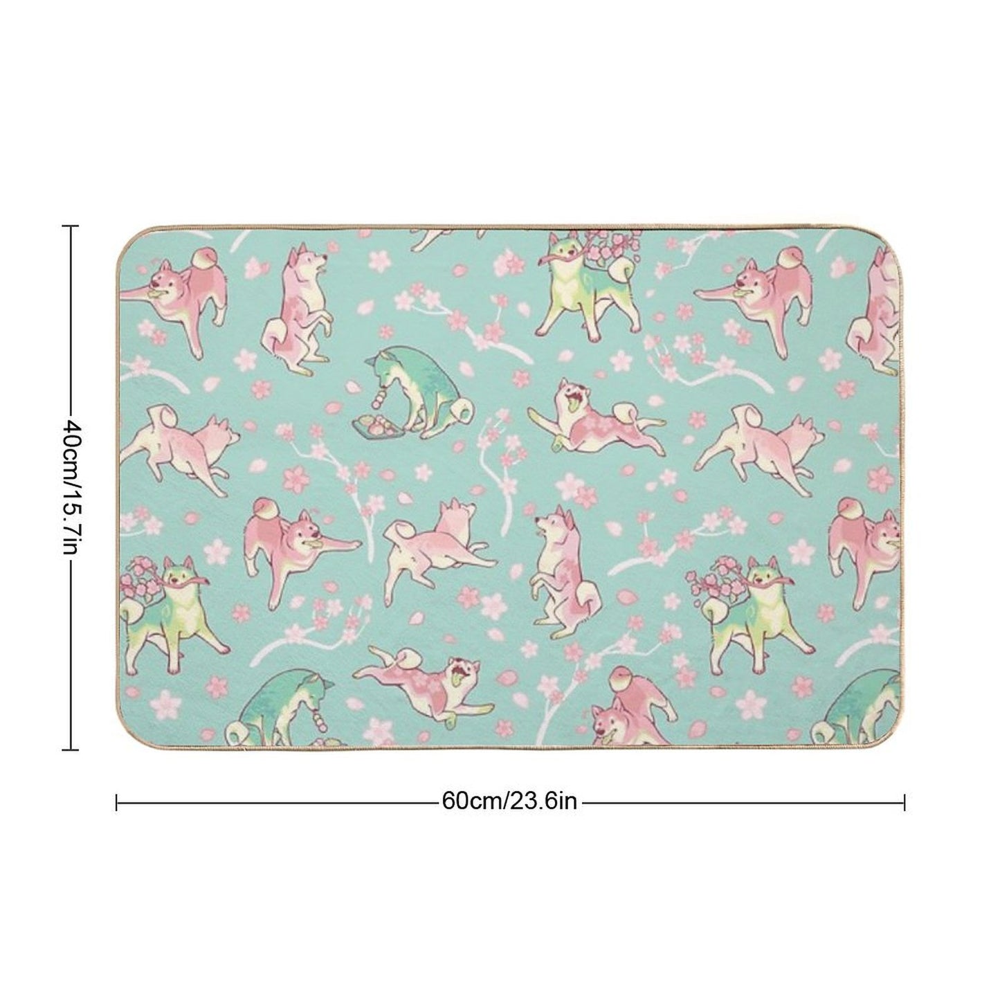 Shibakura & Matchinu in Mint  Eco-Friendly Bath Mat