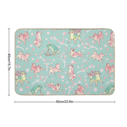 Shibakura & Matchinu in Mint  Eco-Friendly Bath Mat