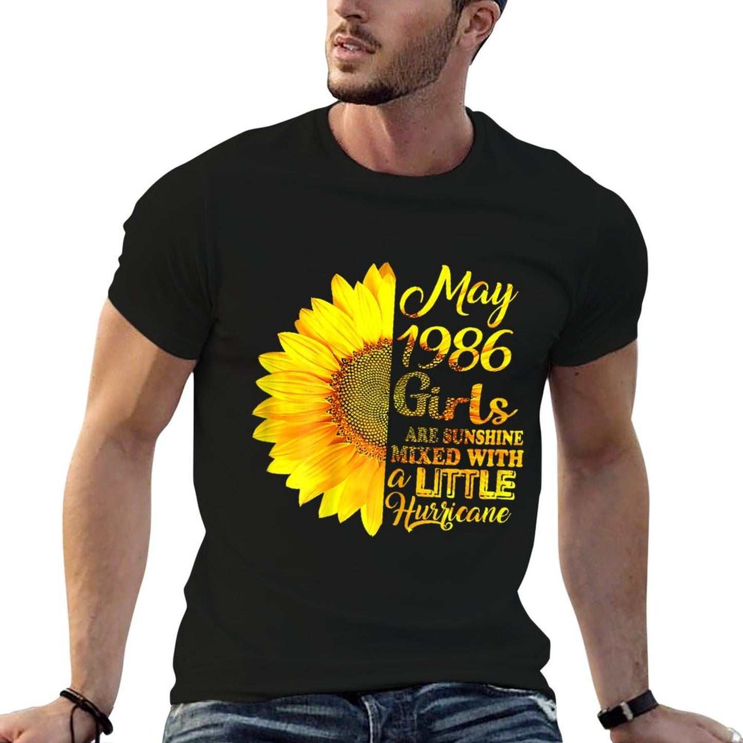 May Girls 1986 Sunflower 35th Birthday Gifts  Soft T-Shirt