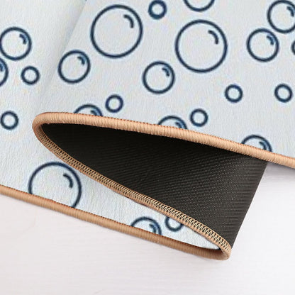 Blue Bubbles Pattern  Easy To Clean Bath Mat