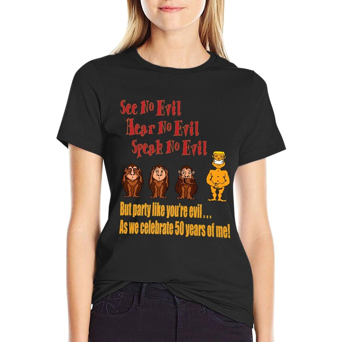 Funny 50th Birthday Party - Fun 50th Birthday Monkey Premium  Graphic-printed T-Shirt
