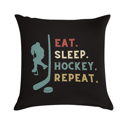 Eat Sleep Hockey Repeat Soft Style Accent Throw Pillow
