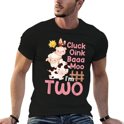 Oink Baa Neigh Cluck Moo I'm Two 2 Farmer 2nd Birthday Farm  Versatile T-Shirt