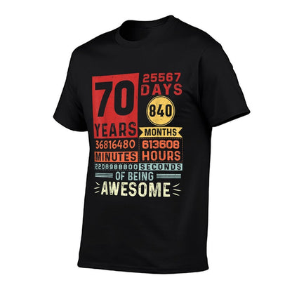 Seventy Years of Being Awesome 70 Years Old 70th Birthday  Eco-friendly Material T-Shirt