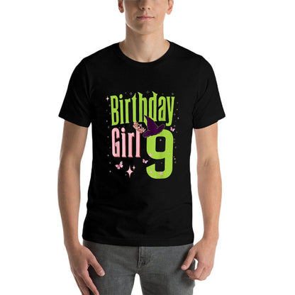 9Th Birthday Witch Pink And Green 9 Year Old Birthday Girl  Affordable Price T-Shirt