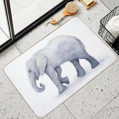Elephant Watercolor  Rapid-Drying Bath Mat