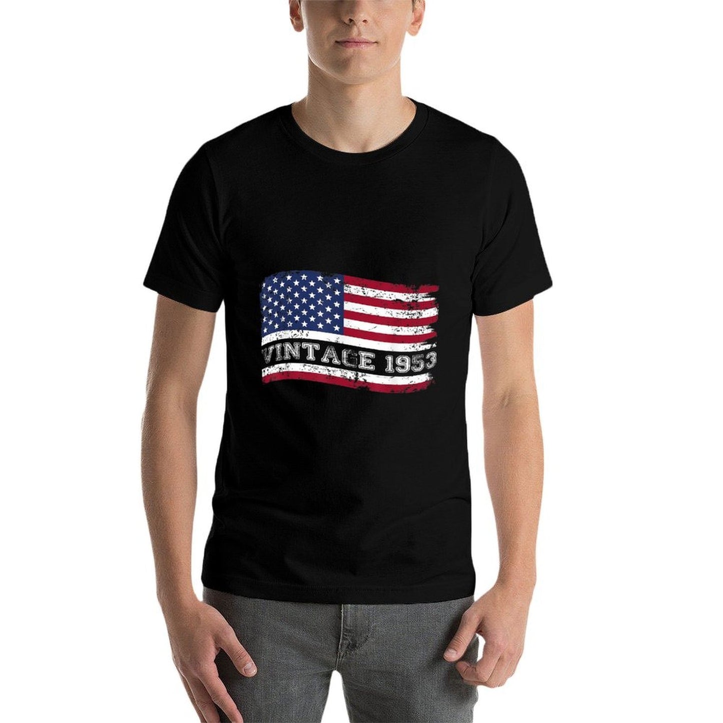 70 Year Old Gifts Vintage 1953 American 70th Birthday  Cotton T-Shirt