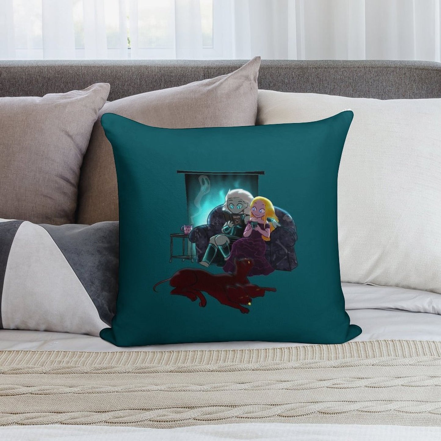 Cozy Winter Night Soft Durable Construction Throw Pillow