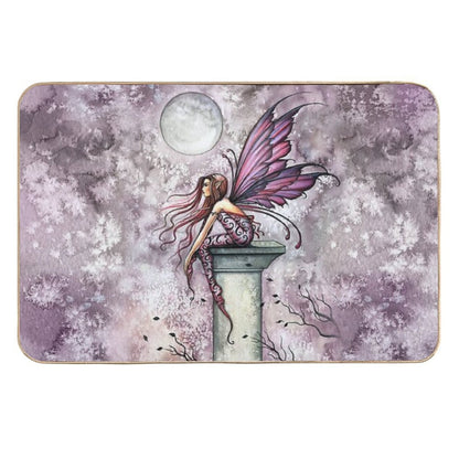 The Lookout Watercolor Fairy Illustration by Molly Harrison  Dirt-Trapping Bath Mat