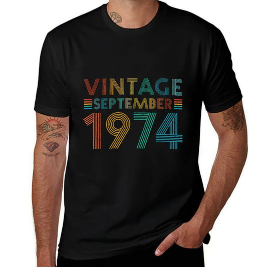 1974 Vintage September 50th Birthday  Relaxed-fit T-Shirt