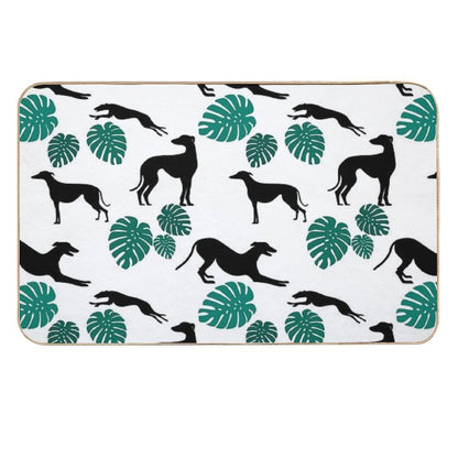 Greyt Greyhound Monstera Jumble on White  Versatile Bath Mat