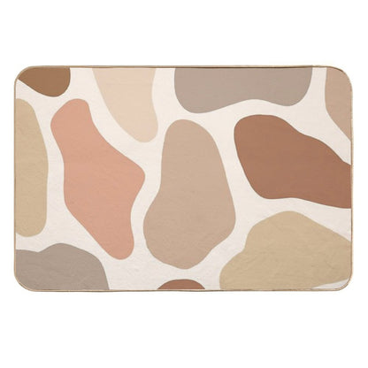 Neutral Abstract Shapes WormTtoned Pattern  Toxin-Free Bath Mat