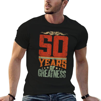50 Years Of Greatness - 50 Years Old 50th Birthday  Heathered Texture T-Shirt