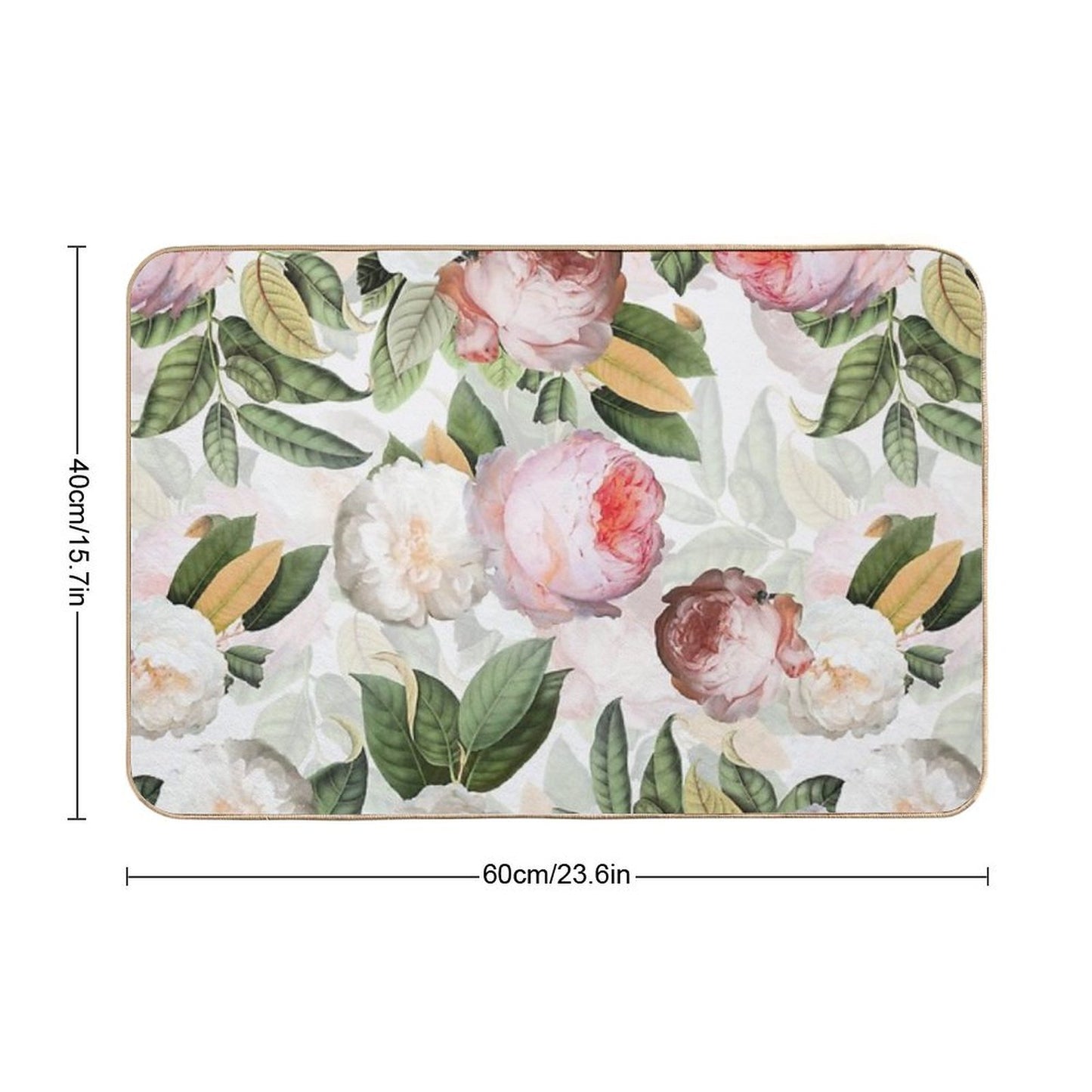 Pastel Jan Davidsz. De Heem Vintage Roses Flowers Botanical Garden Nightgarden  Odorless Bath Mat