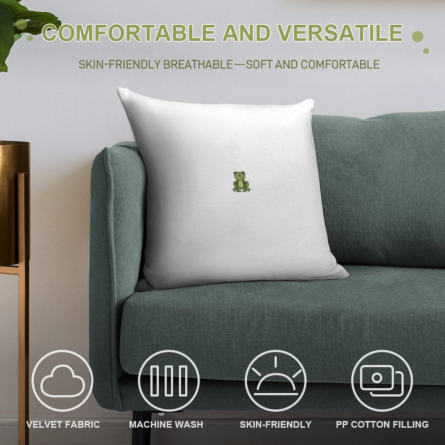 Happy Frog Soft Luxury Feel Throw Pillow