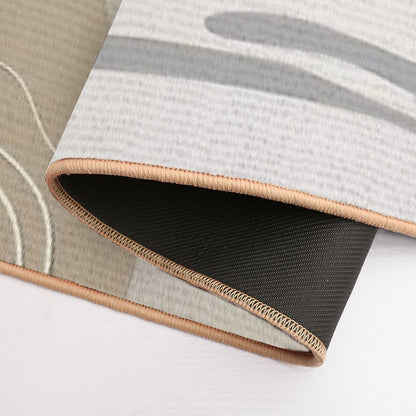 Abstract - Go with The Flow 2 in Beige  Long-Lasting Bath Mat