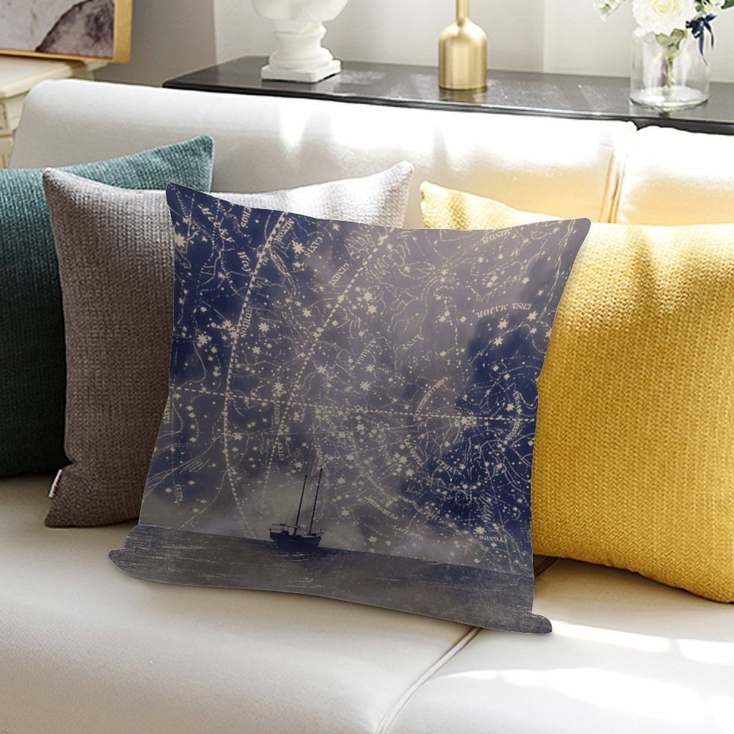 Star Maps Soft Decorative Cover Throw Pillow