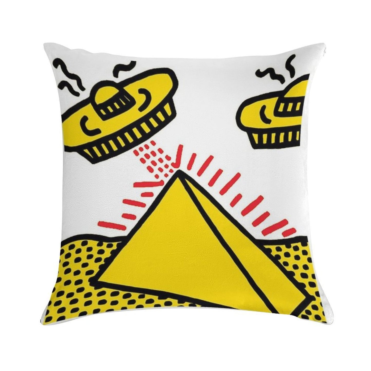 Haring Pop Art Soft Durable Construction Throw Pillow