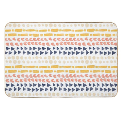 Geometric Strips on Light  Pet-Safe Bath Mat
