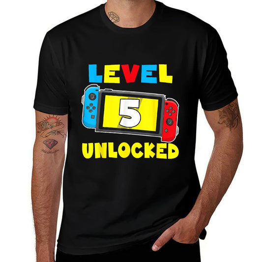 Level 5 Unlocked 5th Birthday Video Game 5 Year Old Comfortable T-Shirt