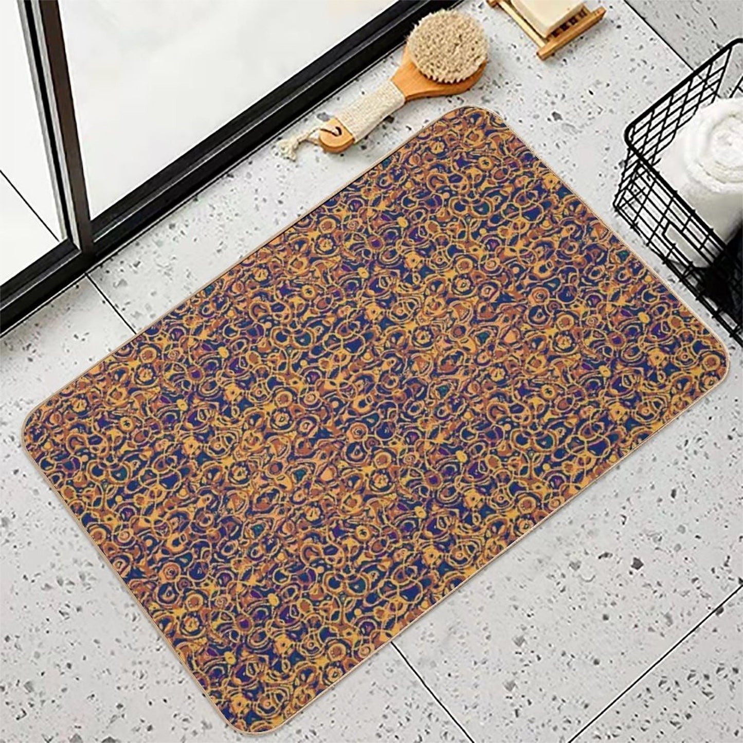 Copper Loops And Swirls Abstract  Pet-Safe Bath Mat