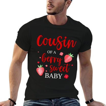 Cousin Of A Berry Sweet One Strawberry Baby First Birthday  Easy-care T-Shirt
