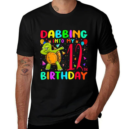 Dabbing Turtle 12 Years Old Boys Girls 12th Birthday Party  Soft T-Shirt