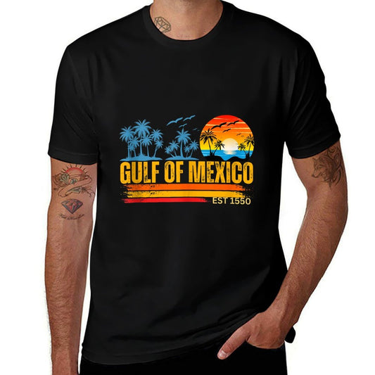 Gulf of Mexico Retro Vintage Beach Mens Women  Breathable T-Shirt