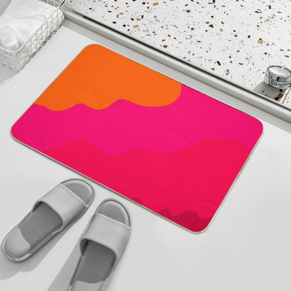 Hot Pink to Orange  Easy To Clean Bath Mat