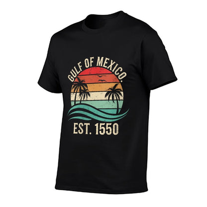 Womens Retro Vintage Beach The Gulf of Mexico Women Men Est 1550  Breathable T-Shirt