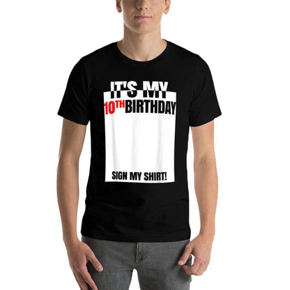 It's My 10th Birthday Party 10 Years Old Boy Girl Sign My  Stretchy T-Shirt