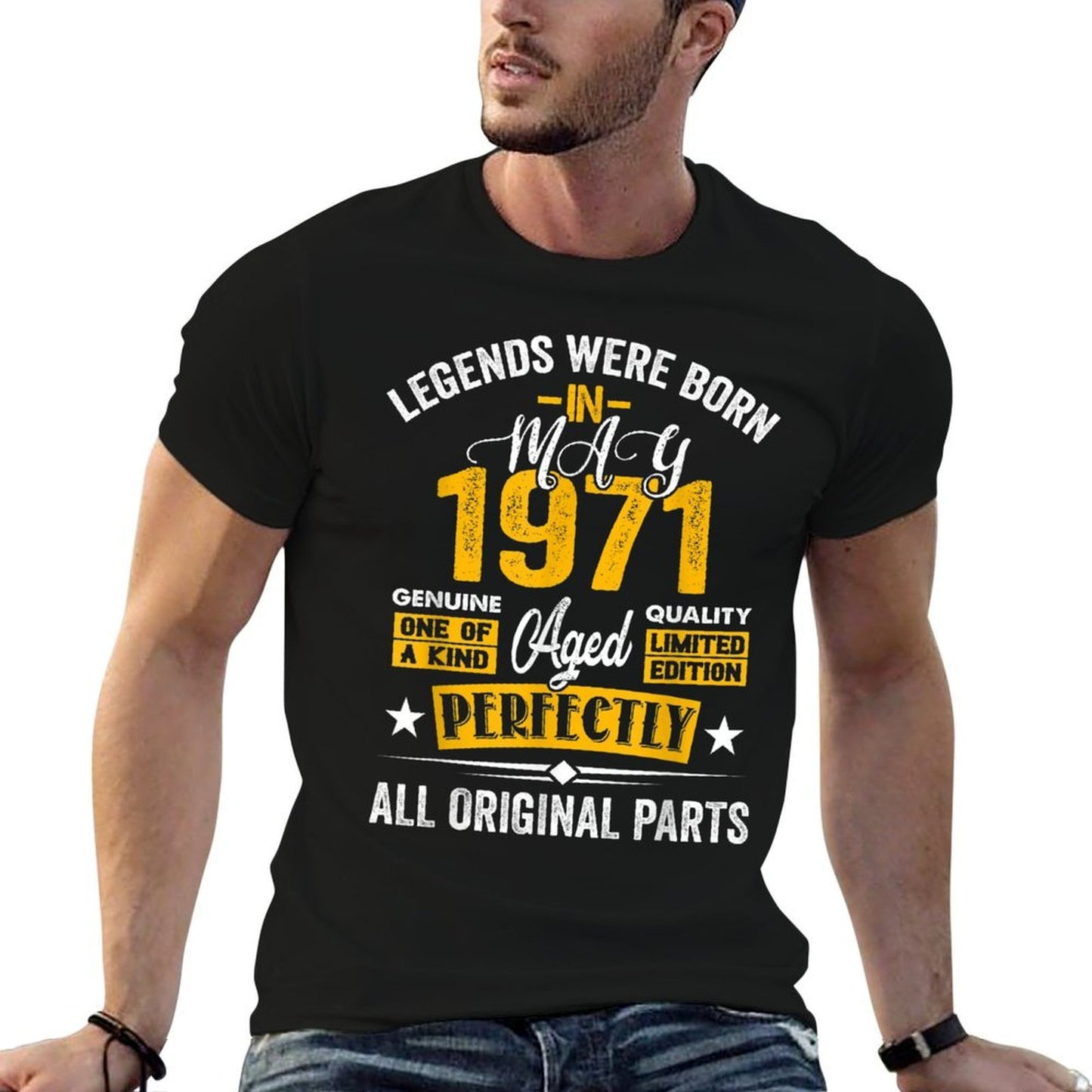 Legend Born in May 1971 50th Birthday 50 Year Old  Easy-care T-Shirt