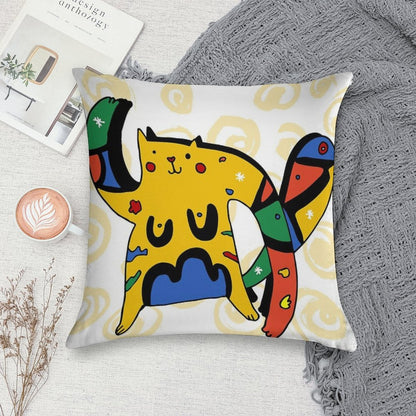 Joan Miro's Cat Soft Ultra-Soft Texture Throw Pillow