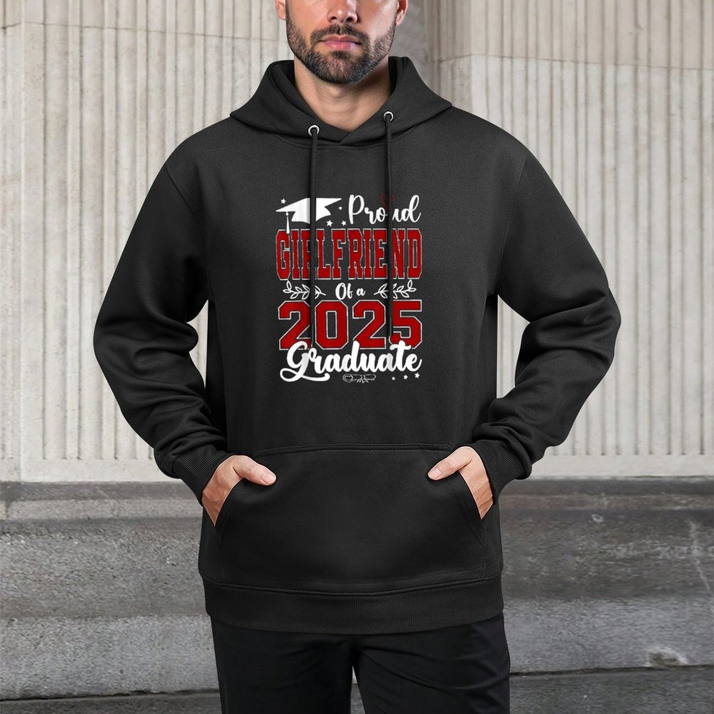 Proud Girlfriend Of A 2025 Graduate For Graduation Durable Construction Hoodie