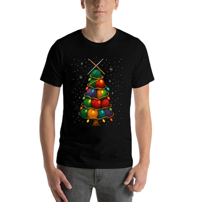 Yarn Christmas Tree Crochet Knitting Knitter Quilting  Graphic-printed T-Shirt