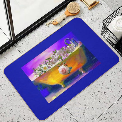 Claw Foot Tub Floral  Slip-Resistant Bath Mat