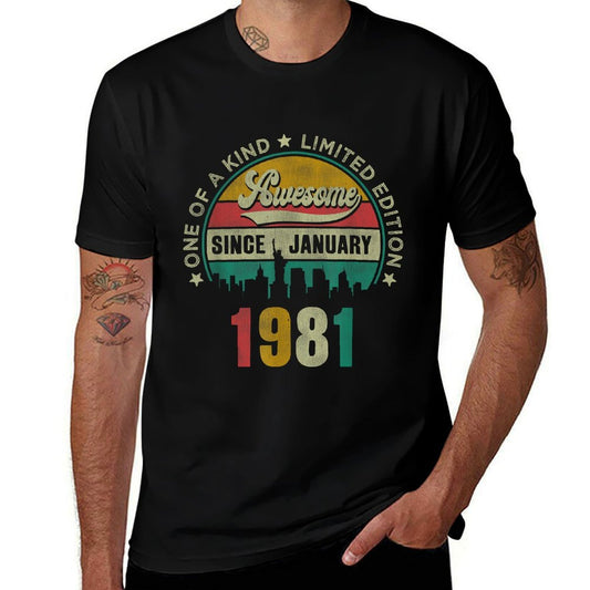 40 Years Old Vintage January 1981 40th Birthday Gift  Durable T-Shirt