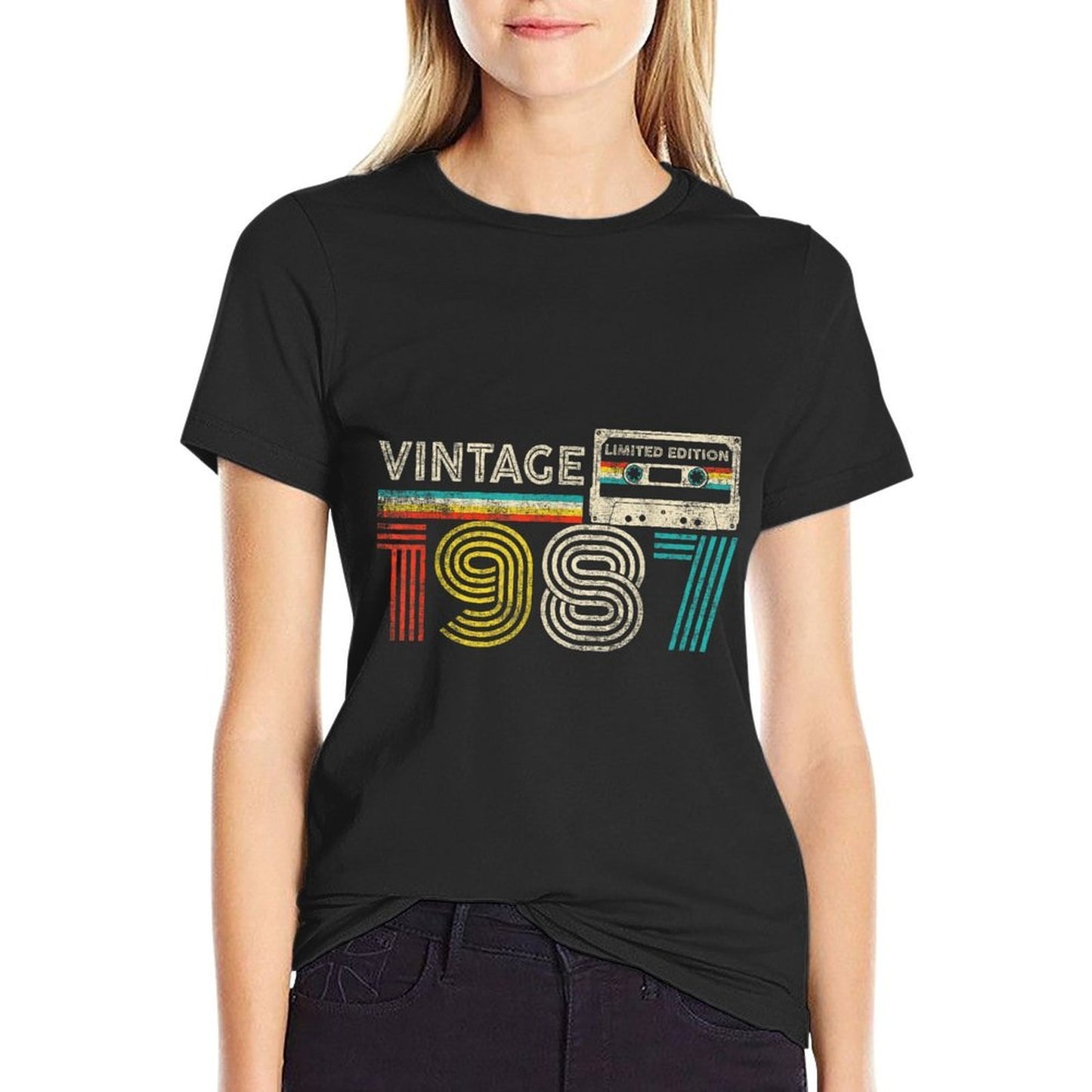 Vintage 1987 Classic Birthday 1987 Cassette Tape Vintage  Cotton T-Shirt