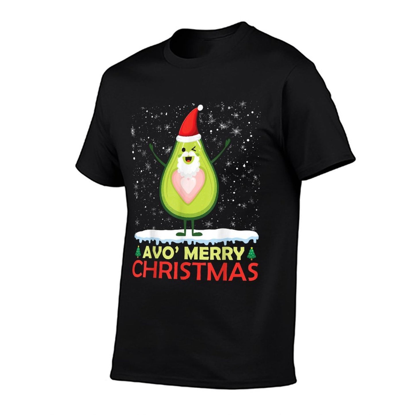 Santa Avocado Avo Merry Christmas Vegan Pajama Avocado Lover  Tagless Design T-Shirt
