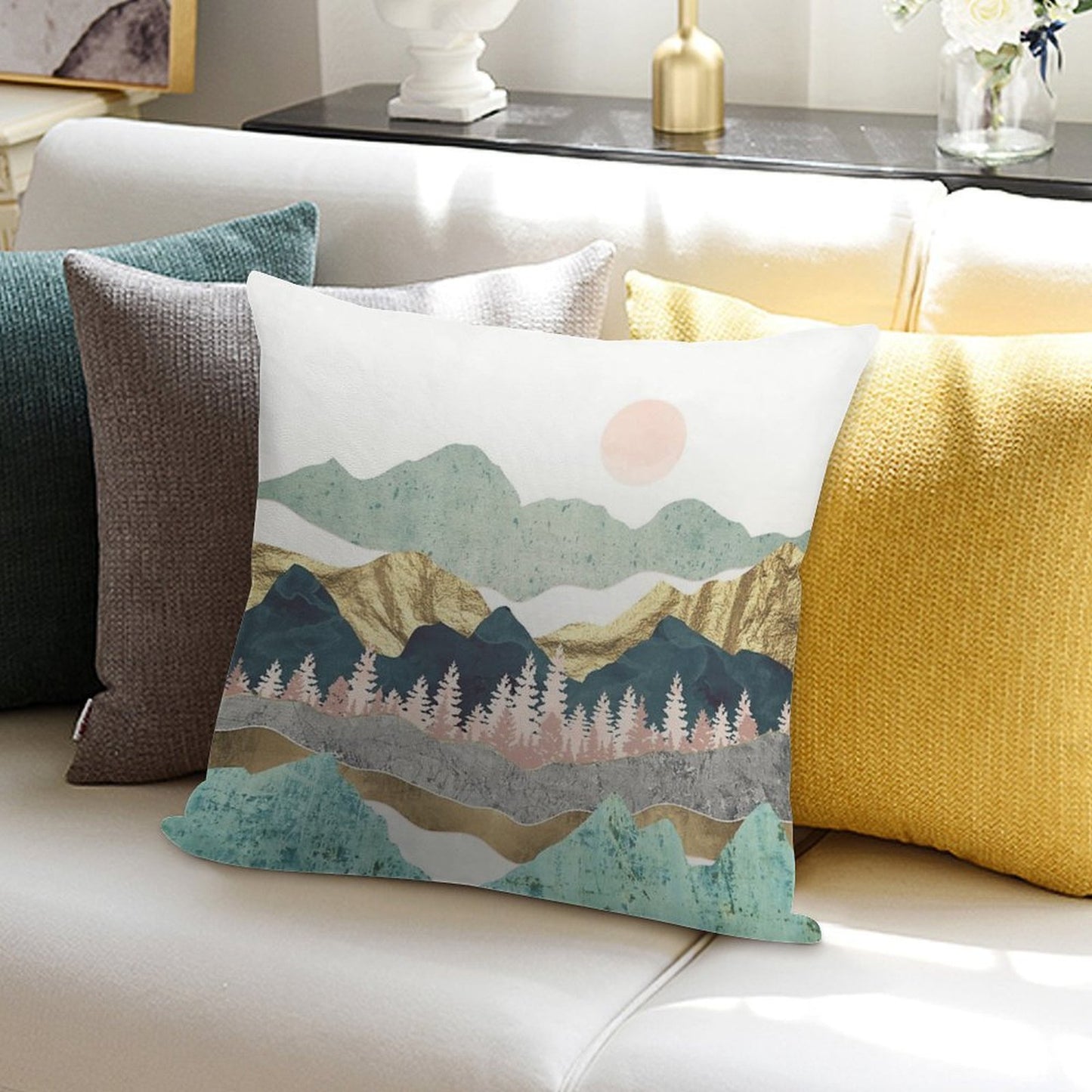 Summer Vista Soft Fade-Resistant Throw Pillow