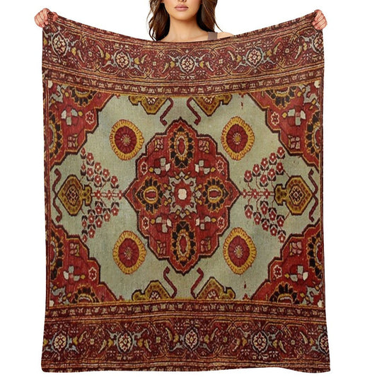 Bohemian Turkish Rug Multi-functional Throw Blanket